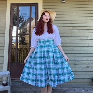 Green Tartan Swing Skirt